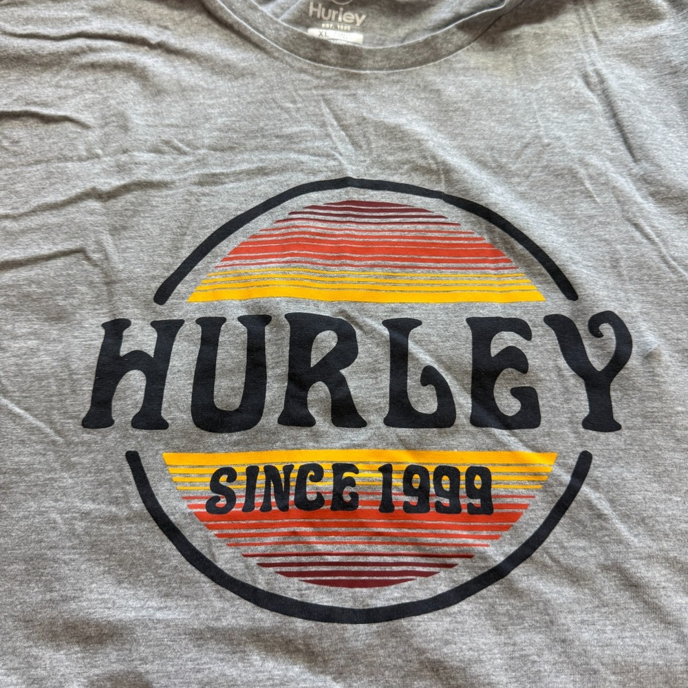 Hurley T-Shirt Short Sleeve Graphic Print Gray Men's Size XL - Picture 2 of 8